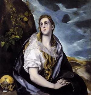 Mary Magdalene in Penitence by El Greco Oil Painting