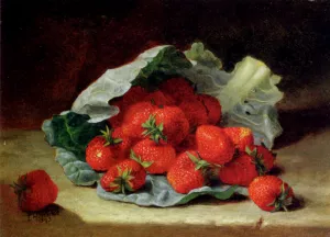 Strawberries on a Cabbage Leaf by Eloise Harriet Stannard Oil Painting