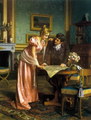 Planning the Grand Tour by Emil Brack Oil Painting