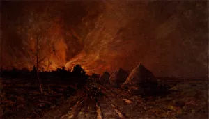 The Conflagration by Emile Breton Oil Painting