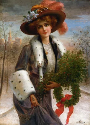Seasons Greetings by Emile Vernon Oil Painting