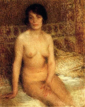 A Seated Nude Oil painting by Ernest Joseph Laurent
