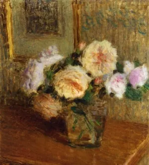 Vase of Roses by Ernest Joseph Laurent Oil Painting