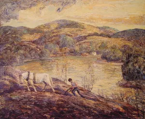 Ploughing by Ernest Lawson Oil Painting