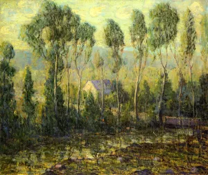 Poplars Along a River by Ernest Lawson Oil Painting