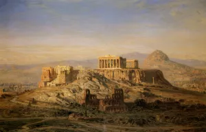 The Acropolis Athena by Ernst Carl Eugen Koerner Oil Painting