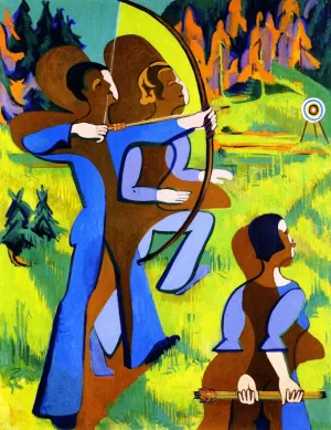 Archery by Ernst Ludwig Kirchner Oil Painting