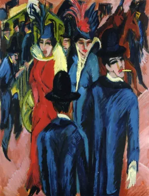 Berlin Street Scene by Ernst Ludwig Kirchner Oil Painting