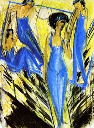 Blaue Artisten by Ernst Ludwig Kirchner Oil Painting