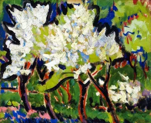 Blossoming Trees IV by Ernst Ludwig Kirchner Oil Painting