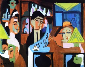 Davoser Cafe by Ernst Ludwig Kirchner Oil Painting
