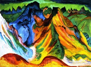Der Bert. Weissfluh und Schafgrind by Ernst Ludwig Kirchner Oil Painting