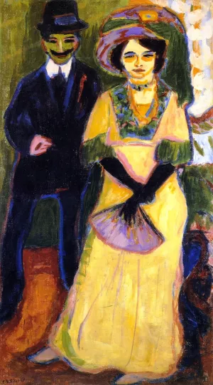 Dodo and Her Brother by Ernst Ludwig Kirchner Oil Painting