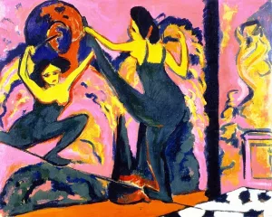 Tightrope Walk by Ernst Ludwig Kirchner Oil Painting