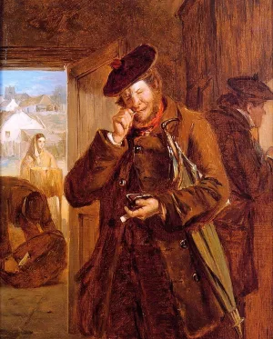 A Doubful Sixpence by Erskine Nicol Oil Painting