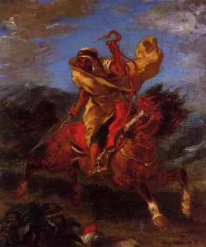 An Arab Horseman at the Gallop by Eugene Delacroix Oil Painting
