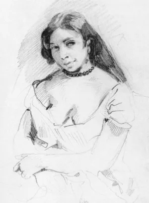 Aspasia by Eugene Delacroix Oil Painting