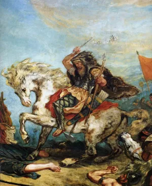 Attila and His Hordes Overrun Italy and the Arts Detail by Eugene Delacroix Oil Painting