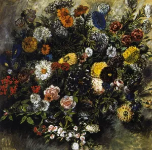 Bouquet of Flowers by Eugene Delacroix Oil Painting