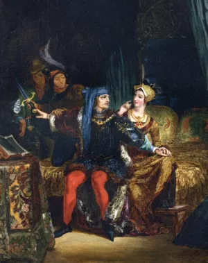 Charles VI and Odette de Champdivers by Eugene Delacroix Oil Painting