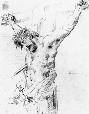 Christ on the Cross by Eugene Delacroix Oil Painting