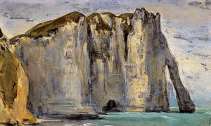 Cliff at Etretat by Eugene Delacroix Oil Painting