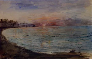 Cliffs near Dieppe by Eugene Delacroix Oil Painting
