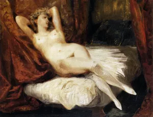 Female Nude Reclining on a Divan by Eugene Delacroix Oil Painting