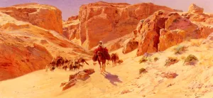 Caravan in the Desert by Eugene-Alexis Girardet Oil Painting