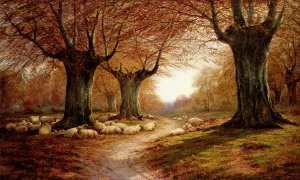 An Autumnal Landscape by Eugene Appert Oil Painting