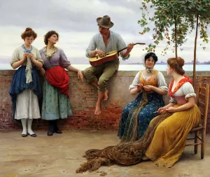 The Serenade by Eugene De Blaas Oil Painting