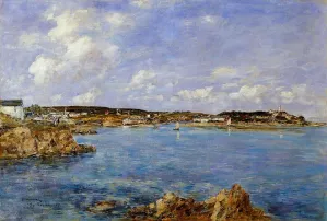 Douarnenez, the Bay, View of IIle Tristan (also known as Tristan) by Eugene-Louis Boudin Oil Painting
