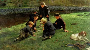The Little Gamblers by Eugene Siberdt Oil Painting
