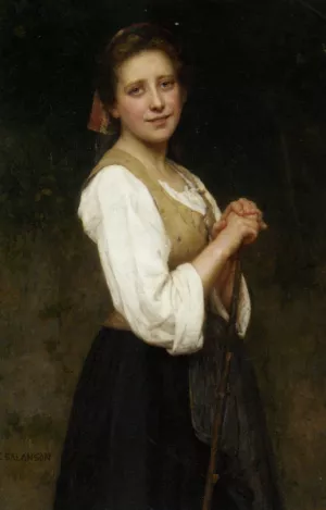 Young Shepherdess by Eugenie Marie Salanson Oil Painting