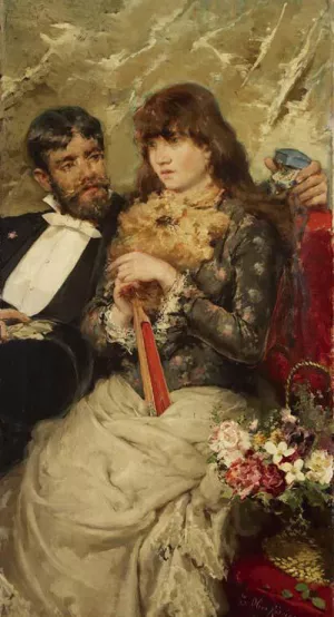 Hombre y Mujer by Eugenio Oliva y Rodrigo Oil Painting