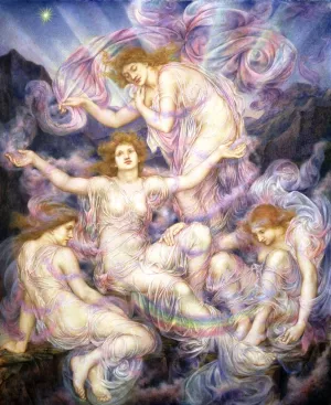 Daughters of the Mist by Evelyn De Morgan Oil Painting