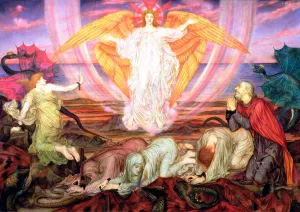 Death of the Dragon by Evelyn De Morgan Oil Painting