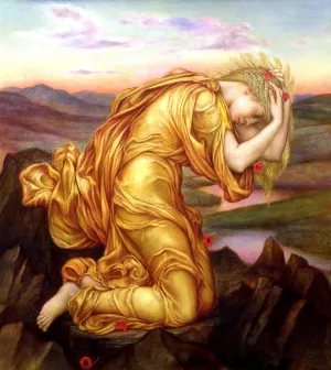 Demeter Mourning for Persephone by Evelyn De Morgan Oil Painting