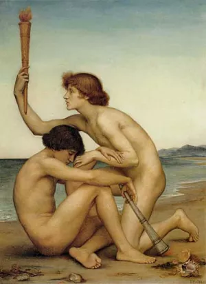 Phosphorus and Hesperus by Evelyn De Morgan Oil Painting