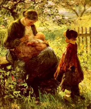 In The Orchard by Evert Pieters Oil Painting