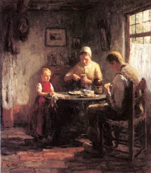 The Afternoon Meal by Evert Pieters Oil Painting
