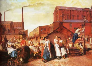 The Dinner Hour, Wigan by Eyre Crowe Oil Painting