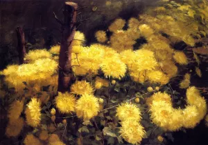 Chrysanthemums by Fannie Eliza Duvall Oil Painting