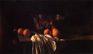Still Life with Oranges and Marmalade by Fannie Eliza Duvall Oil Painting