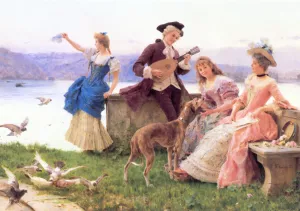 A Day's Outing by Federico Andreotti Oil Painting
