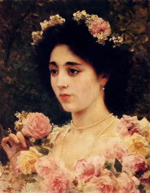 The Pink Rose by Federico Andreotti Oil Painting