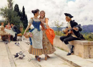 The Serenade by Federico Andreotti Oil Painting