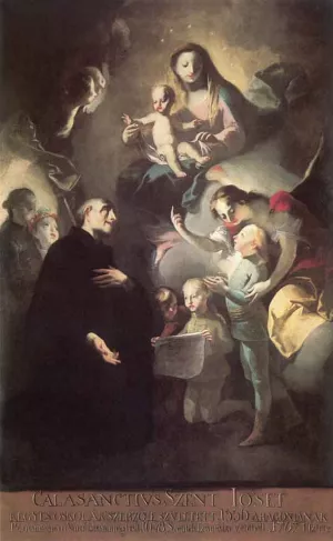 Saint Joseph Calasantius Before the Virgin by Felix Ivo Leicher Oil Painting