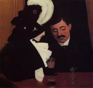 At the Cafe also known as The Provincial by Felix Vallotton Oil Painting