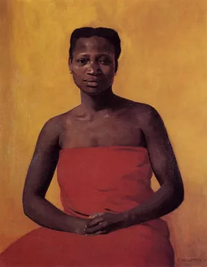 Seated Black Woman, Front View by Felix Vallotton Oil Painting